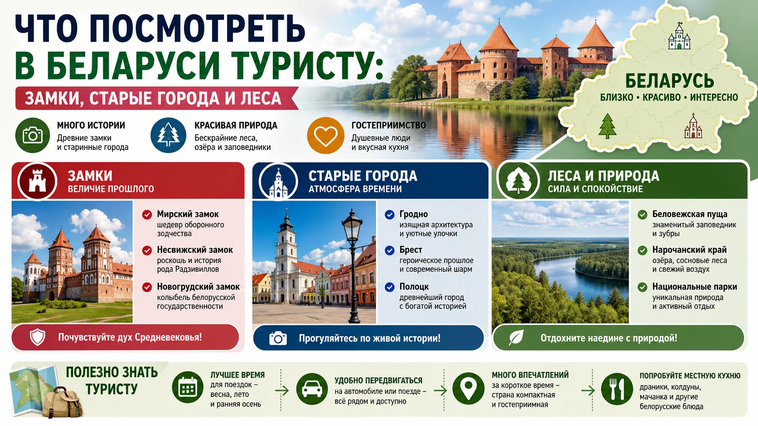 Что посмотреть в Беларуси туристу: замки, старые города и леса