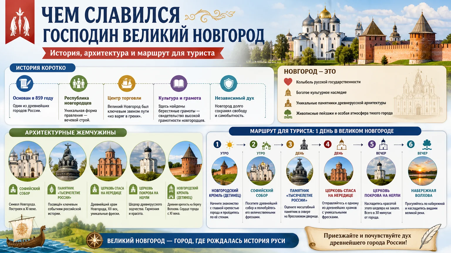 Чем славился Господин Великий Новгород: история, архитектура и маршрут для туриста