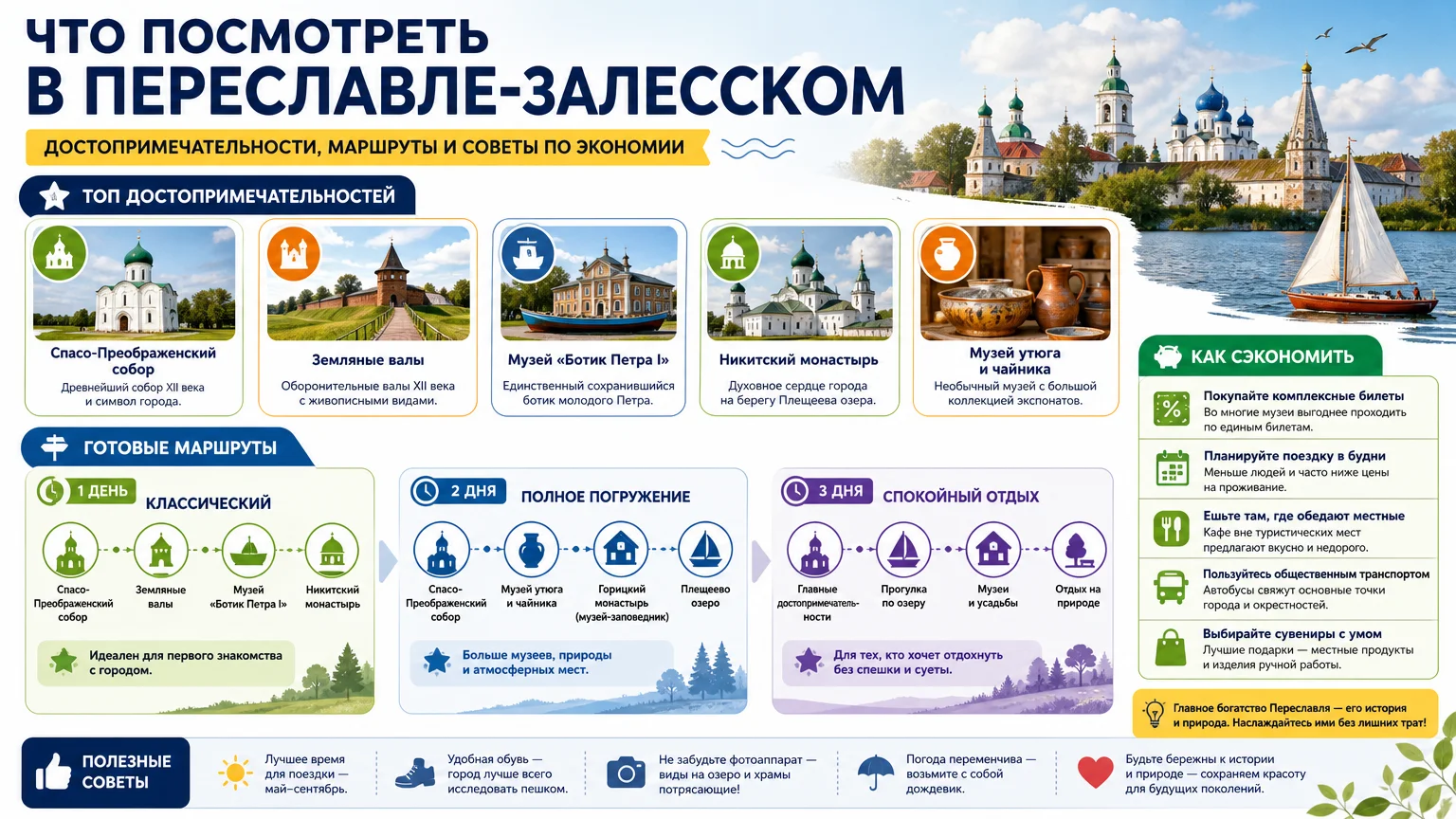 Что посмотреть в Переславле-Залесском: достопримечательности, маршруты и советы по экономии