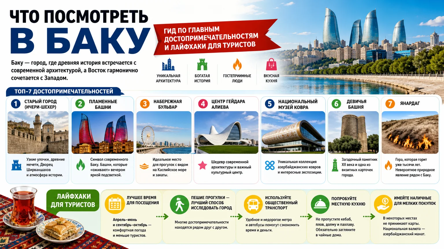 Что посмотреть в Баку: гид по главным достопримечательностям и лайфхаки для туристов