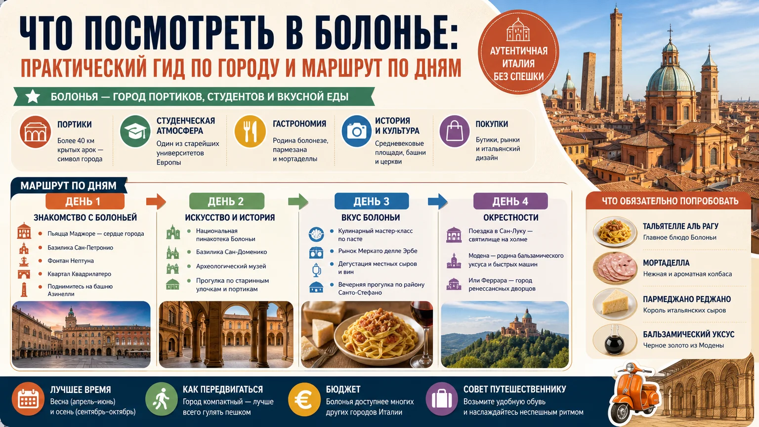 Что посмотреть в Болонье: практический гид по городу и маршрут по дням
