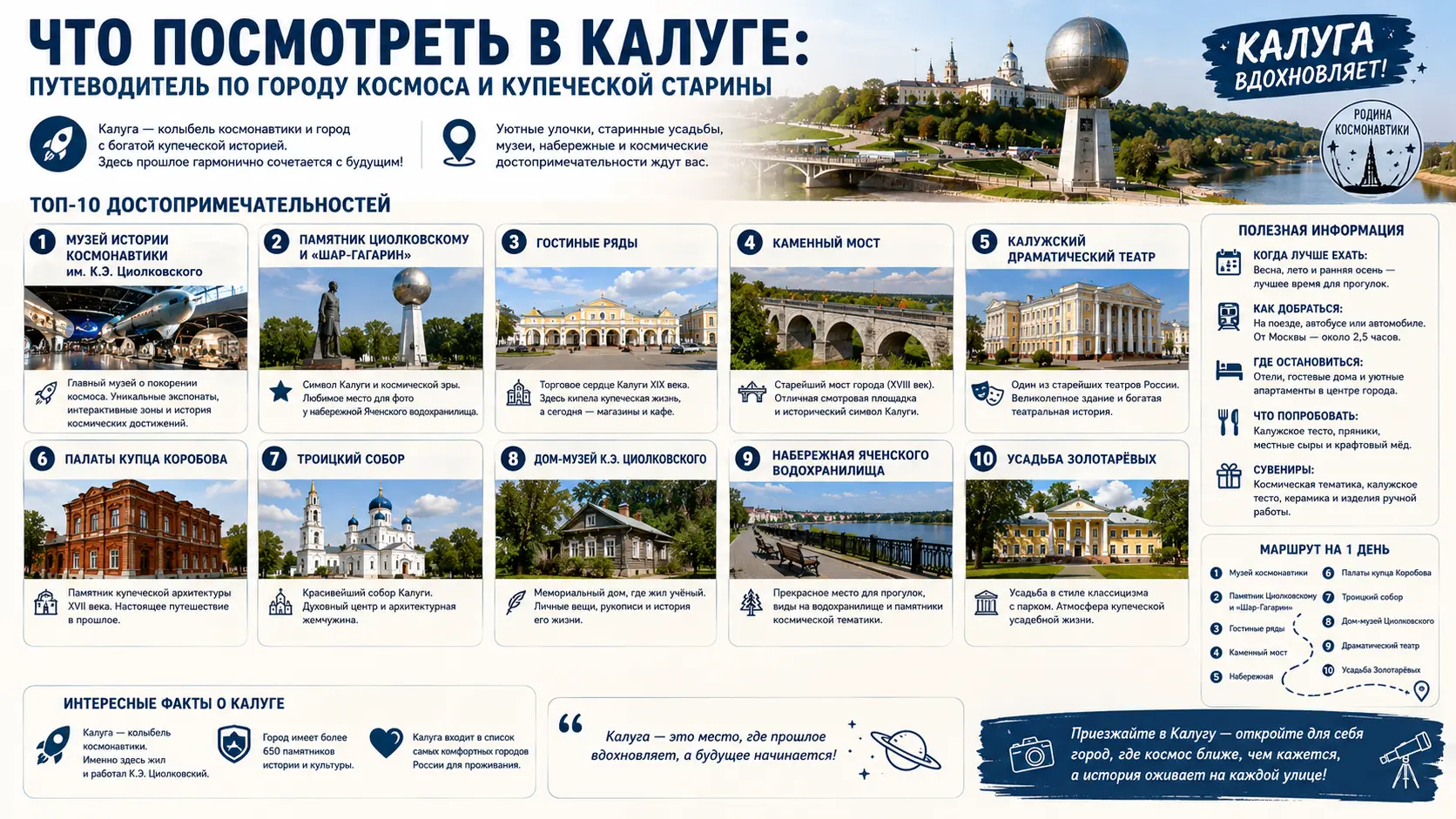 Что посмотреть в Калуге: путеводитель по городу космоса и купеческой старины