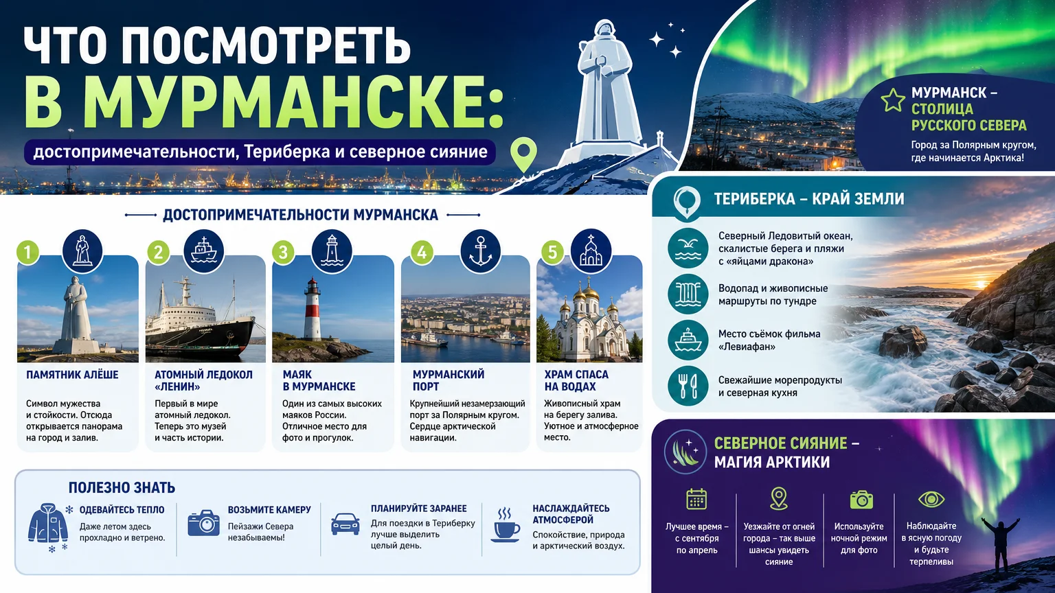 Что посмотреть в Мурманске: достопримечательности, Териберка и северное сияние