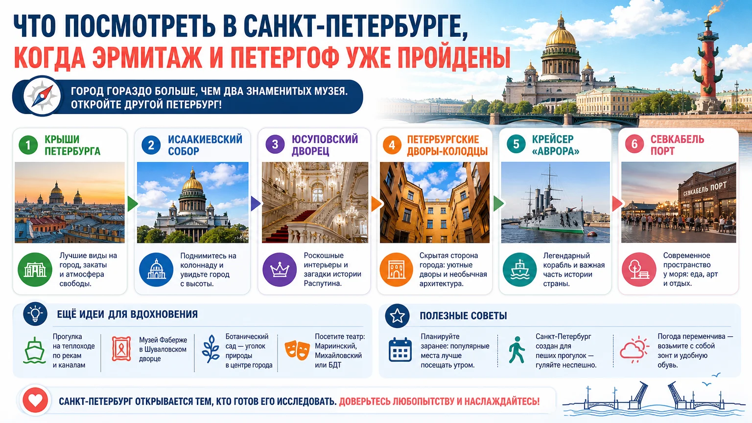 Что посмотреть в Санкт-Петербурге, когда Эрмитаж и Петергоф уже пройдены