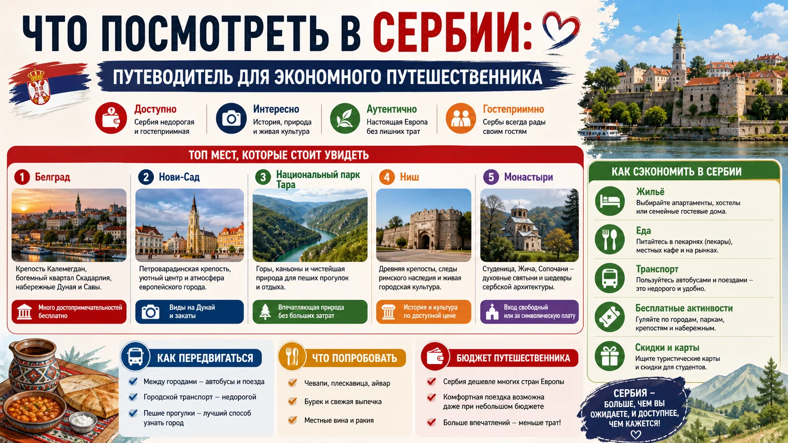 Что посмотреть в Сербии: путеводитель для экономного путешественника