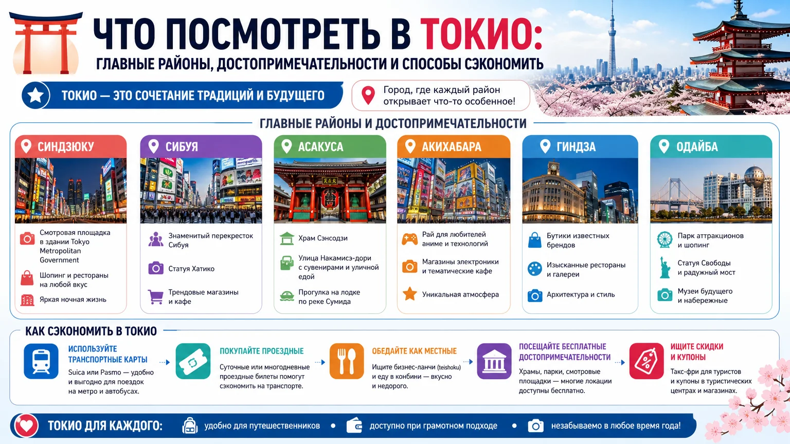 Что посмотреть в Токио: главные районы, достопримечательности и способы сэкономить