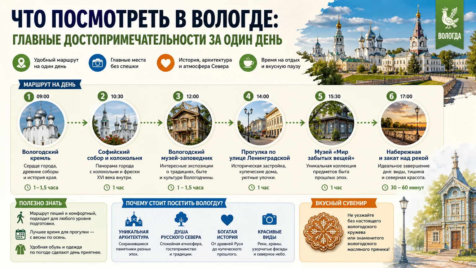Что посмотреть в Вологде: главные достопримечательности за один день