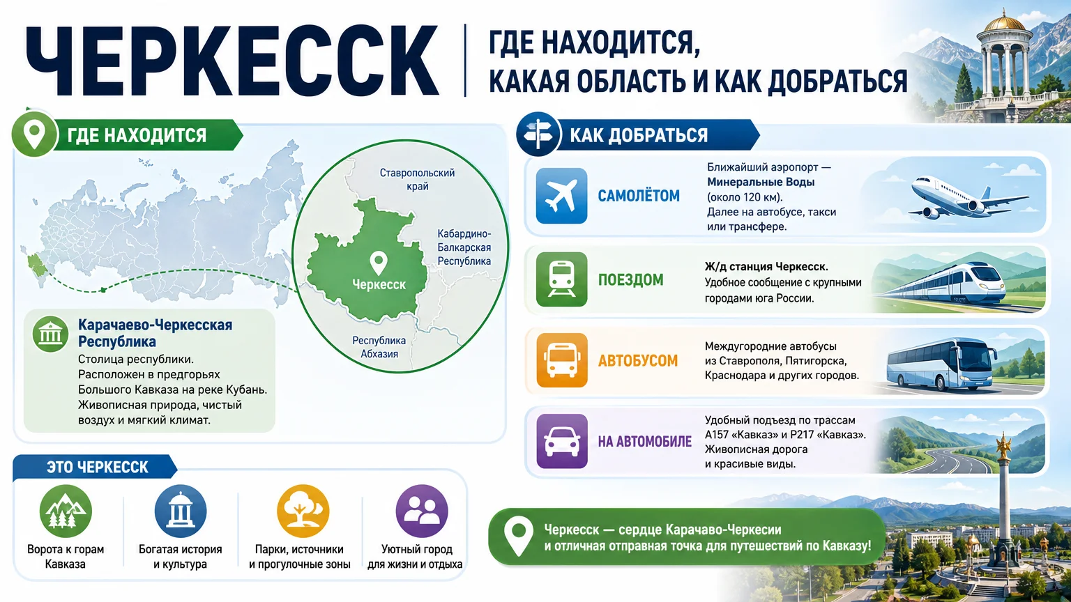 Черкесск: где находится, какая область или край и как добраться
