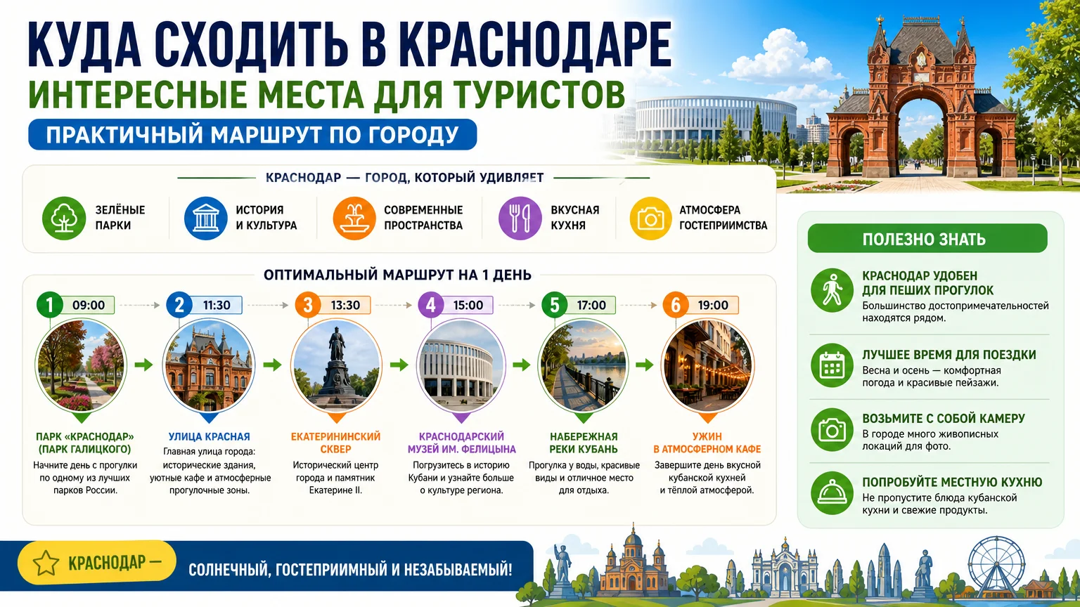 Куда сходить в Краснодаре: интересные места для туристов и практичный маршрут по городу