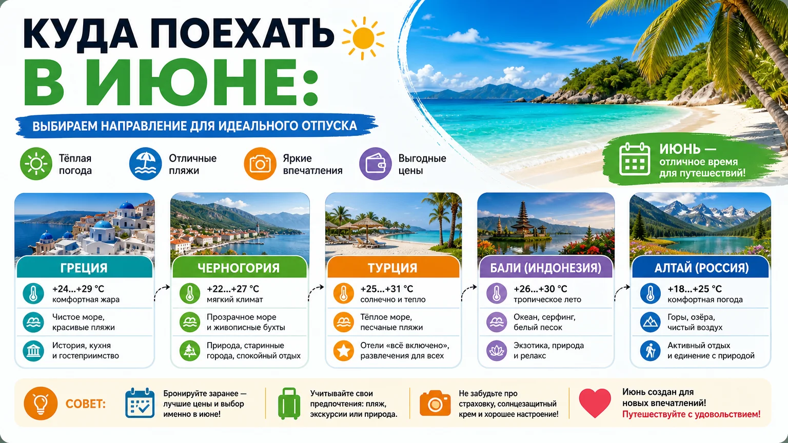 Куда поехать в июне: выбираем направление для идеального отпуска
