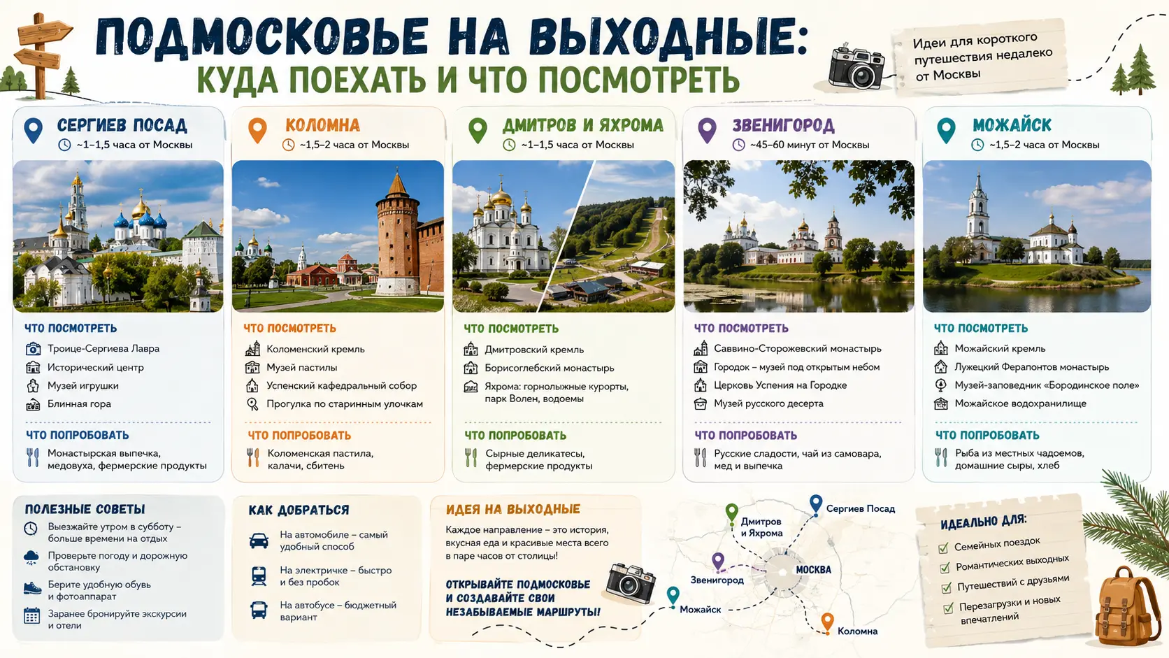 Подмосковье на выходные: куда поехать и что посмотреть