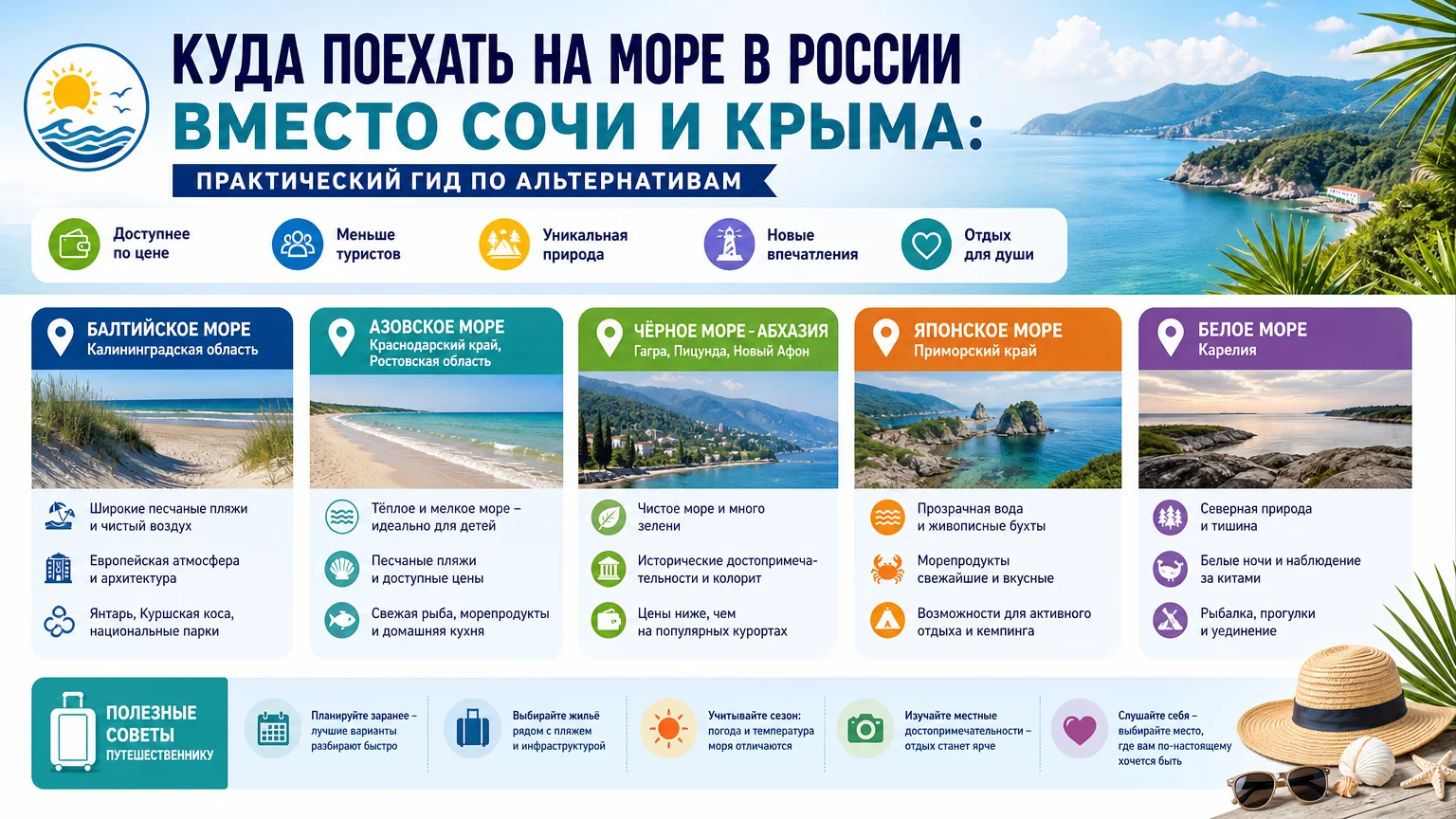 Куда поехать на море в России вместо Сочи и Крыма: практический гид по альтернативам