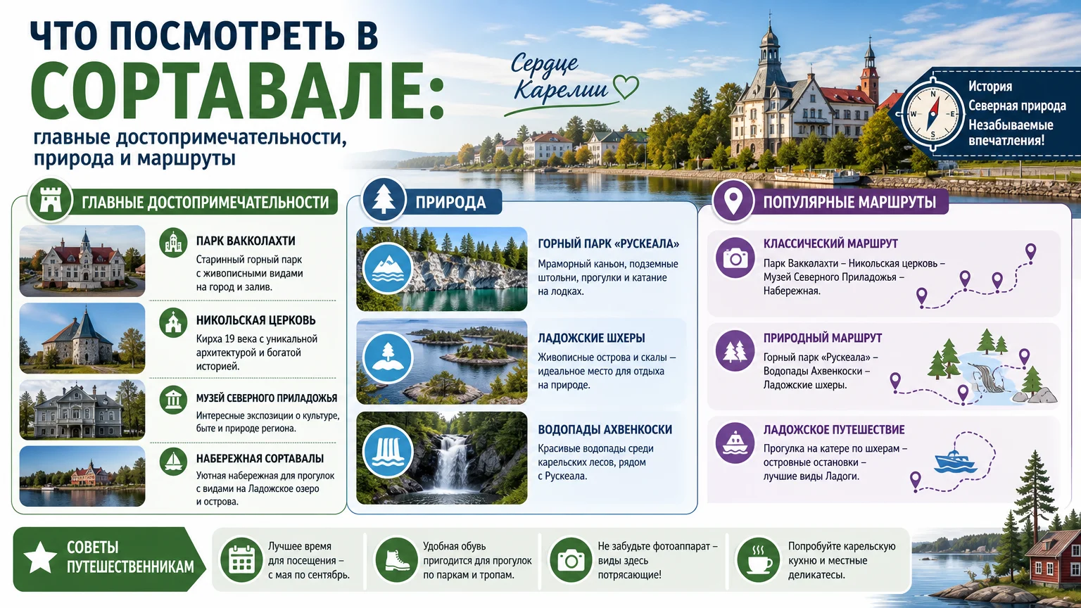 Что посмотреть в Сортавале: главные достопримечательности, природа и маршруты