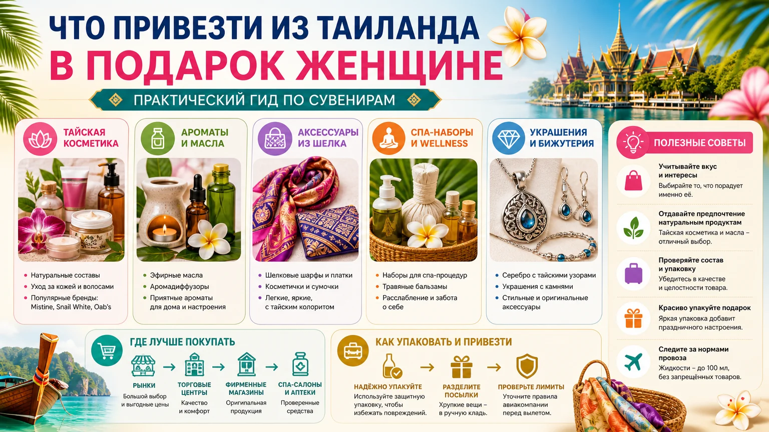 Что привезти из Таиланда в подарок женщине: практический гид по сувенирам