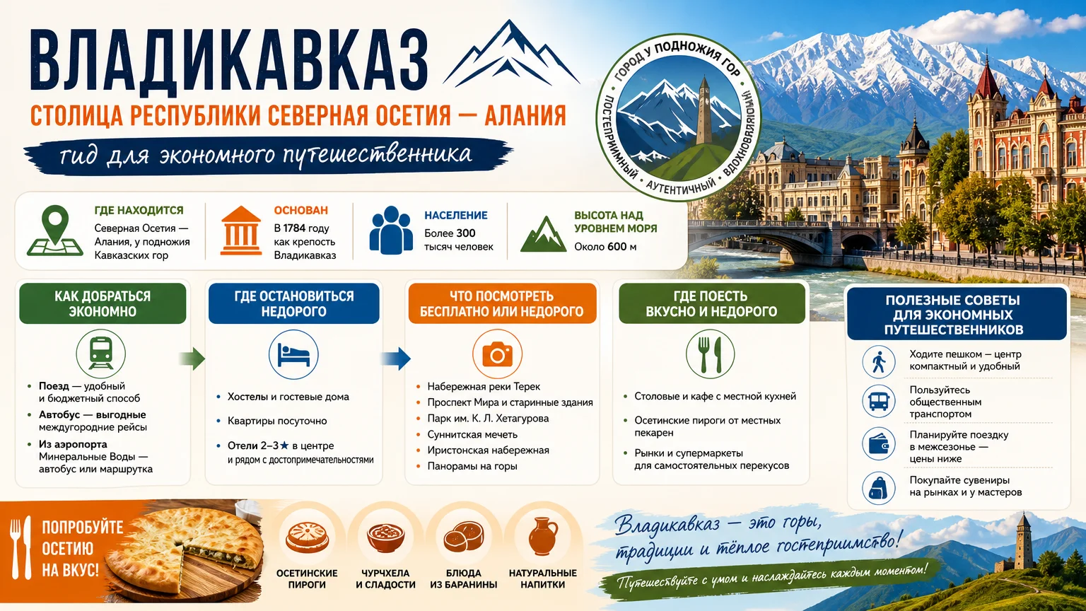 Владикавказ — столица Республики Северная Осетия — Алания: гид для экономного путешественника