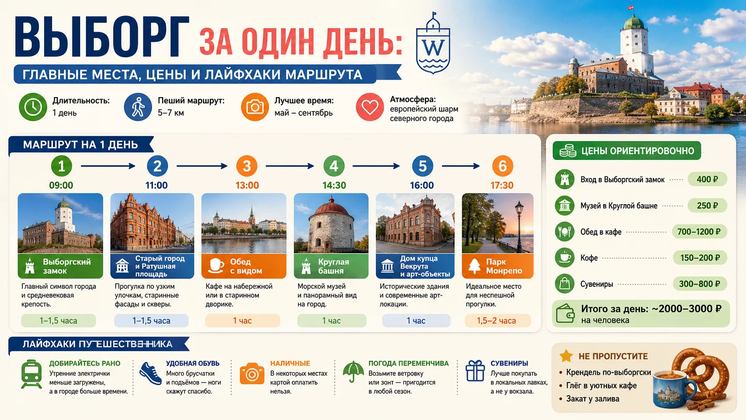 Выборг за один день: главные места, цены и лайфхаки маршрута
