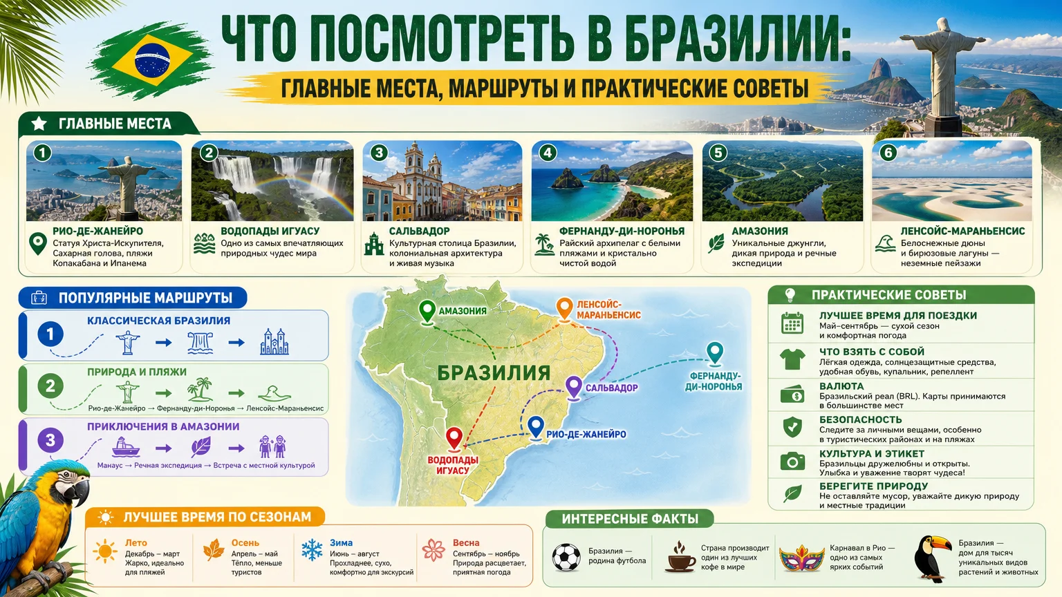 Что посмотреть в Бразилии: главные места, маршруты и практические советы