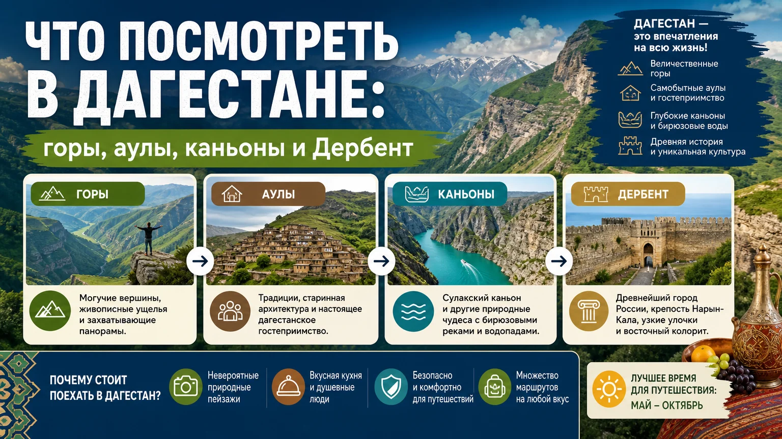 Что посмотреть в Дагестане: горы, аулы, каньоны и Дербент