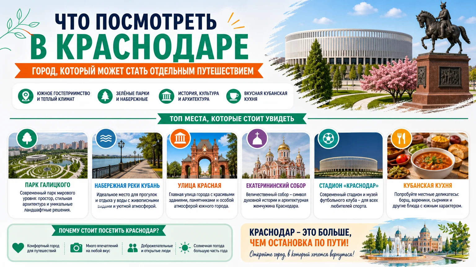 Что посмотреть в Краснодаре: город, который может стать отдельным путешествием