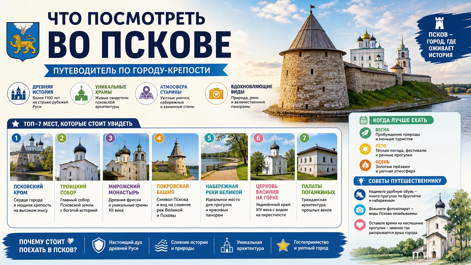 Что посмотреть во Пскове: путеводитель по городу-крепости