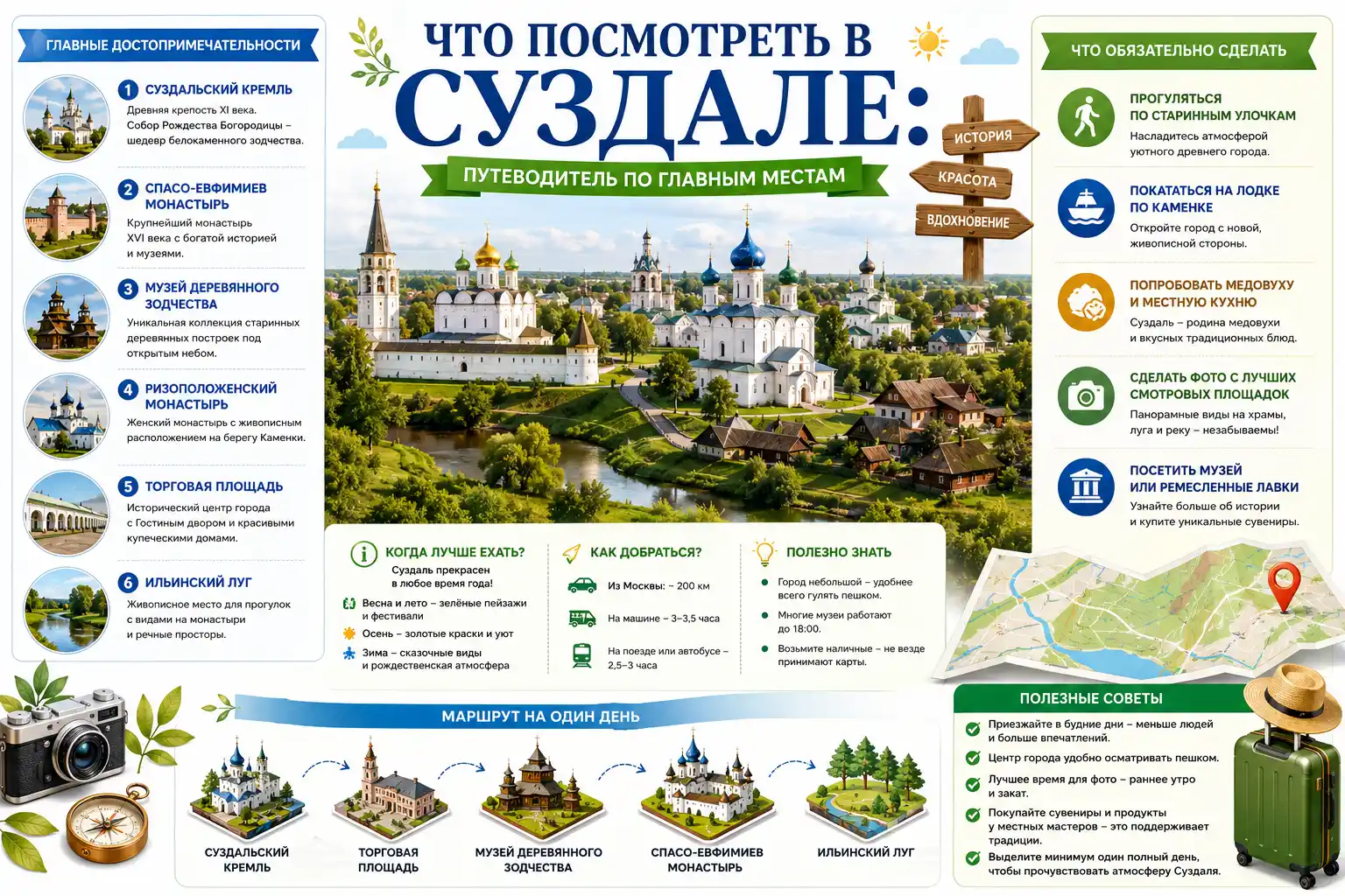 Что посмотреть в Суздале в 2026 году: путеводитель по главным местам
