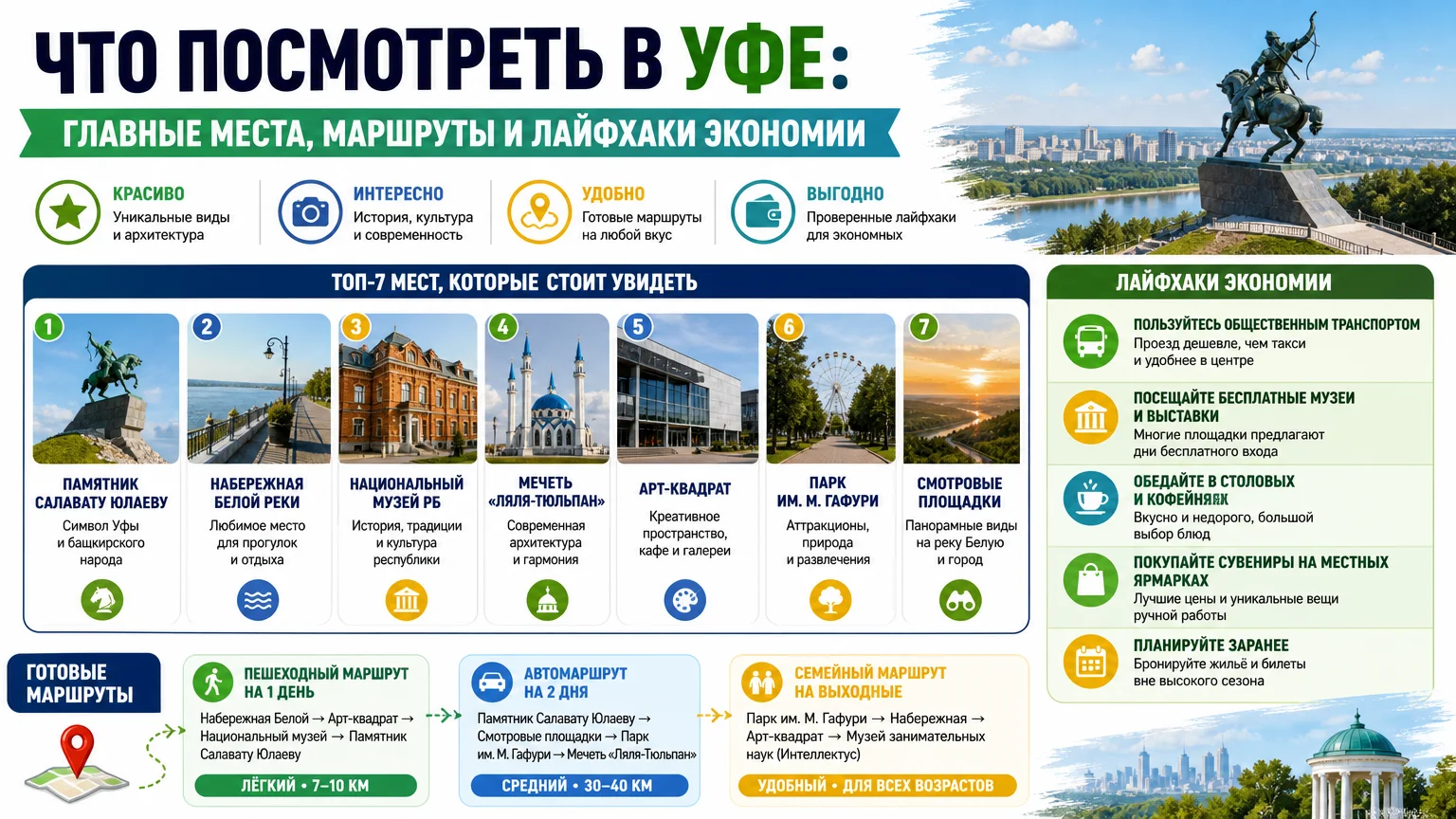 Что посмотреть в Уфе: главные места, маршруты и лайфхаки экономии