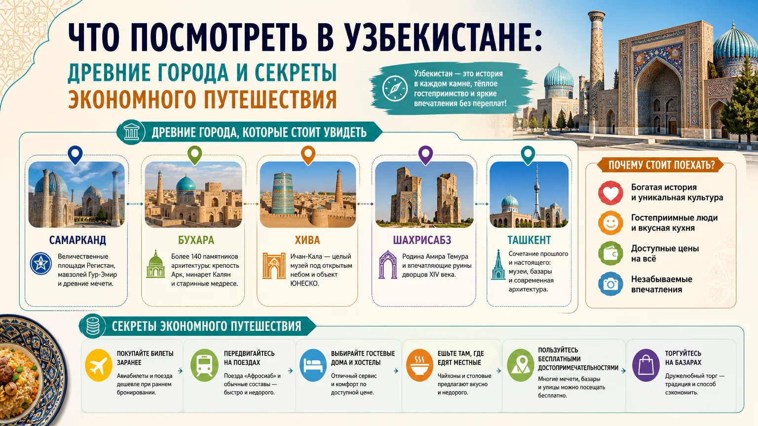 Что посмотреть в Узбекистане: древние города и секреты экономного путешествия