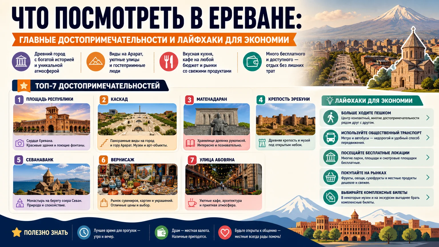 Что посмотреть в Ереване: главные достопримечательности и лайфхаки для экономии
